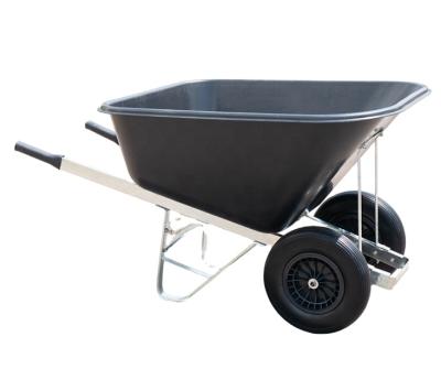 China Large heavy duty metal wheelbarrows with double wheel for sale for sale