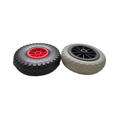 China Polypropylene Wheelbarrow Tire Flat Freewheel PU Foam Rubber Small Wheels 260x85/300-4 For Wholesales for sale