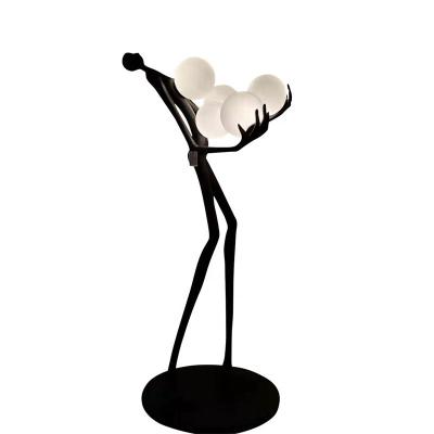 China Artistic Modern Metal Glass Resin Floor Lamp for sale