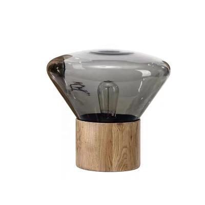 China Postmodern Simple Decorative Nordic Modern Table Lamp Solid Wood Glass Table Lamp for sale