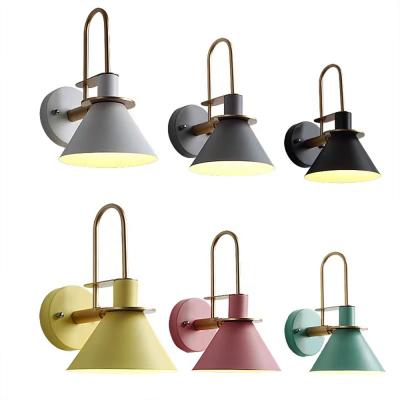 China Nordic simple and creative modern wall lamp Macaron horn wall lamp for sale