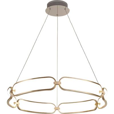 China Large Gold Round Ceiling Modern Luxury Metal Frame Wireless Remote Control Retro Living Room Chandelier Nordic Decorative Modern Metal for sale