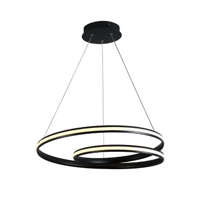 China Canton residential latest design rings black acrylic hall light and modern led gold chandelier ceiling lamp for low ceiling for sale