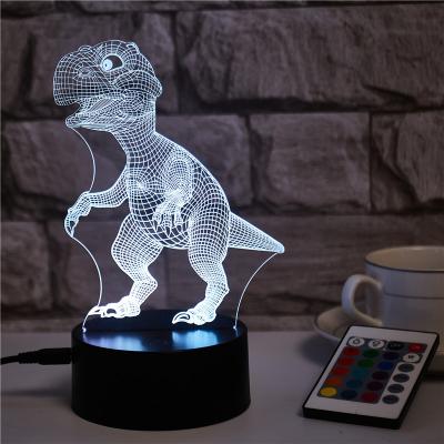 China eco-friendly remote control rechargeable mini 3d acrylic decor base led night light with usb cable for sale