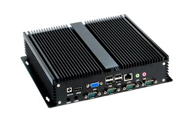 China Schwarzer eingebetteter industrieller MINIPC Shells mit Prozessor Intels I3/I5/I7 zu verkaufen