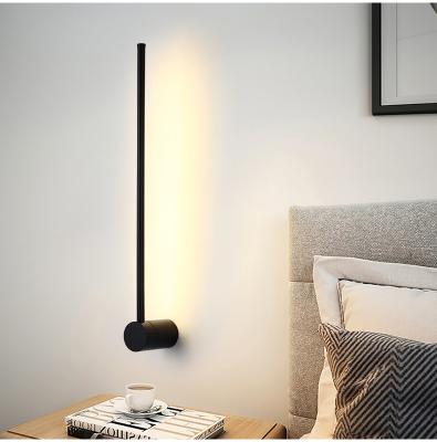 China Modern LED Wall Lamp Modern Hanging Long Lights Nordic Simple Sofa Background Wall Light Bedroom Bedside Floor Lamp for sale