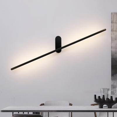 China New Modern Hotel Room LED Indoor Black Linear Wall Lamp Black Linear Light For Bedroom for sale