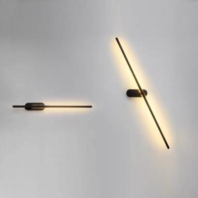 China Modern Simple Aluminum Led Wall Lamps Living Room Background Wall Saconce Bedroom Bedside Hallway Nordic Modern Wall Light Fixtures for sale