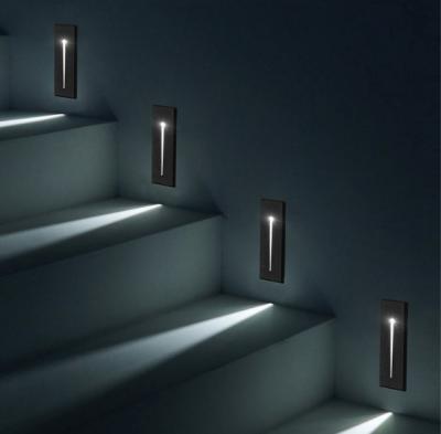 China Recessed Polycarbonate LED Stair Wall Light Step Footlight Aluminum Wall Lamps For Corridor Aisle Balcony for sale