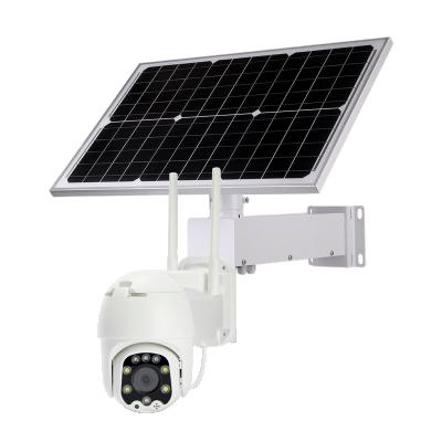 China Human Motion Tracking Solar Network Camera 20AH Battery Camera 20AH Security PTZ Home Camera White CCTV 40W Type - 2 Way P2P Audio for sale