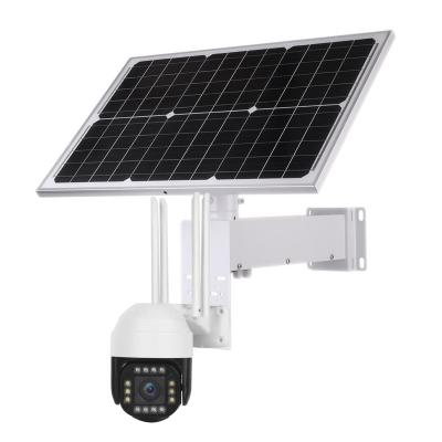 China Human Motion Tracking Garden Security 40W Solar Camera 1080P 2MP PTZ Wifi Camera 10X Zoom 2.4G Wifi Human Tracking 2 Way Audio P2P White Light for sale