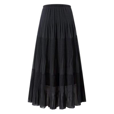 China Plus Size Fashion Plus Size Pleated Skirt High Waist Stretch Female Skirt One Line for sale