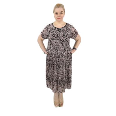 China Women Plus Size Print Dress Summer Casual Elegant Plus Size Dress for sale