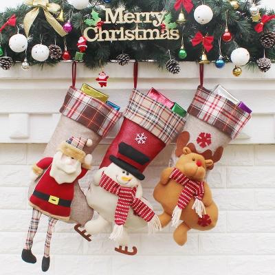 China Christmas Stocking 2021 Christmas Stocking Santa Claus Figure Christmas Socks Bulk New Items Christmas Gifts 2022 Set Ideas for sale