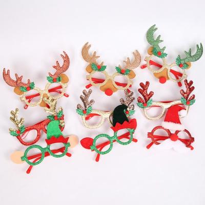 China Christmast Ornament Christmas Glass Ornaments Party Decoration Santa Claus Gifts and Tree Merry Christmas 2022 Family Toys Deer Horn for sale