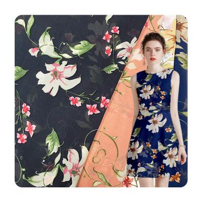 China New Fashionable Floral Printed Chiffon Fabric Shrink-Resistant Shrink-Resistant Chiffon Fabric For Women Dressing for sale