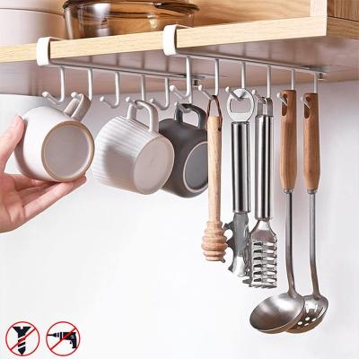 China Sustainable Nail Free Adhesive Kitchen Utensils Hanging Hooks for Kitchen Utensils/Tools/Pot/Towel/Knife/Ties Belts/Scarf/Keys Storage/Cups for sale