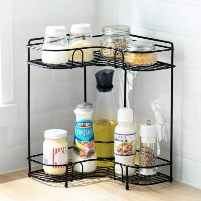 China Sustainable 2-Tier Spice Rack Jars Storage Organizer - Standing Rack - Kitchen, Bathroom, Countertop multifunctional Storage Organizer for sale