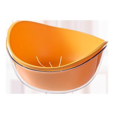 China Vegetable Freshness Preservation Double Layer Fruit Pet Food Storage Containers Wash Kitchen Vegetable Storage Sink Drain Basket Plastic for sale