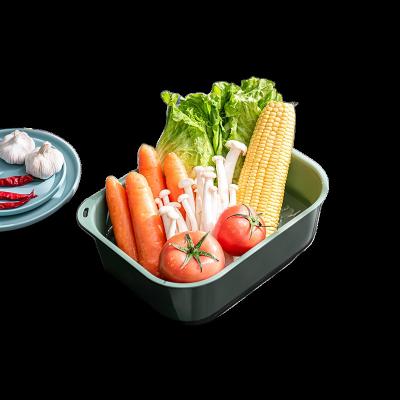 China Multifunctional Freshness Keeping PET Kitchen Drain Basket Steamer Vegetable Fruit Baskets Wash Bowl Colander Kitchen Basket Sieve for sale