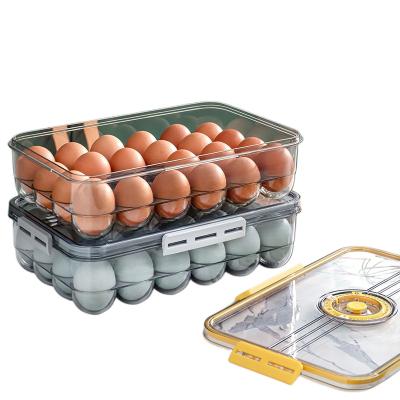 China Crate Crisper Container Plastic Egg Holder Tray Storage Container Plastic Egg Freshness Preservation Egg Kitchen Storage Boxes Organizer for sale