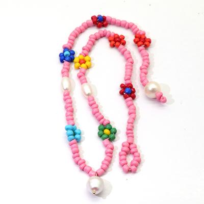 China Manufacturer TRENDY Bohemian Style Freshwater Pearl Necklace Gift Party Colorful Fashion Jewelry For Woman Girl for sale