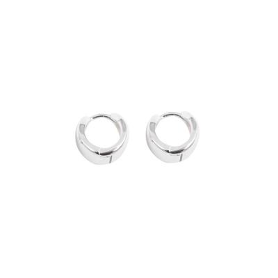 China CLASSIC Hot Sale Minimalist Jewelry Simple Silver Circle Hoop Earrings For Women C-shape Stud Earrings for sale