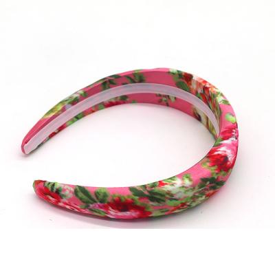 China Bohemian Fashion Style Bohemian Flower Pattern Painted Silk Headband For Women Hair Accessories Gift Party Fitness for sale