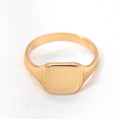 China Fashion Jewelry TRENDY Seal Rings For Women Men Unisex Gold Ring Gift Party Copper Plated Engagement for sale