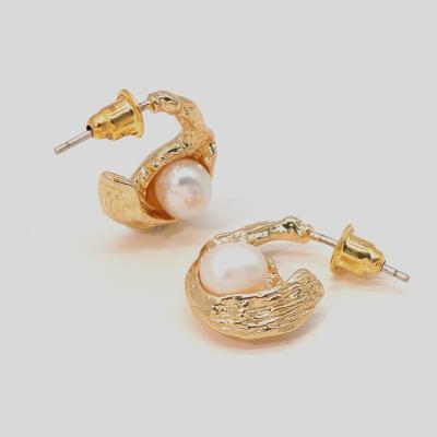 China TRENDY new design hot sale fashion jewelry for woman brass gold and platinum with pearl mail earring gift party engagement for sale