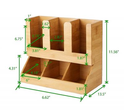 China Sustainable 3 Storage Sections Bamboo Tea Canister With Use Disposable Paper Cups , Eco - Friendly Bamboo Tea Canister for sale