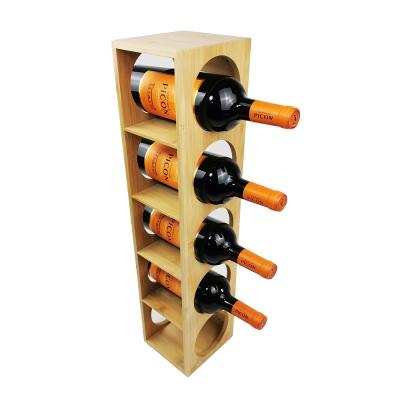 China Sustainable Wall Mounted Bamboo Wine Racks Storage Racks Countertop Drinks Stand Red Wine Shelf for sale