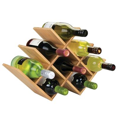 China Factory wholesaler liquor stand high quality high quality red wine display viable bamboo wine rack for sale