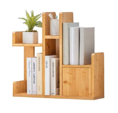 China Modern Bamboo Bookshelf Countertops Magazine Rack Storage Racks Display Stand Desk Organizer for sale