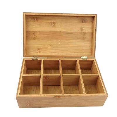 China Viable Bamboo Storage Box With Lid Tea Box Makeup Case Sundries Bins for sale