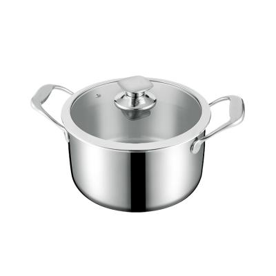 China Sustainable Kitchen Hot Items 3 Fold Hot Cooker 20 Cm Stainless Steel Soup Pot And Stock Pots Casserole Cooking Pots for sale