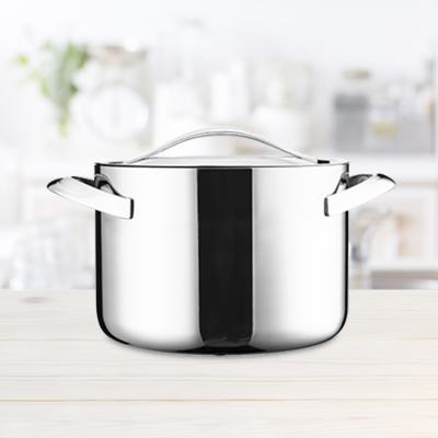 China Sustainable High Quality 3ply Stainless Steel Casserole Soup Pot Triple Set With Stainless Steel Lid For Kitchen Use for sale