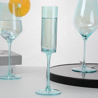 China Wholesale high quality blue color modern creative non slip red wine glass margarita champagne glass for sale