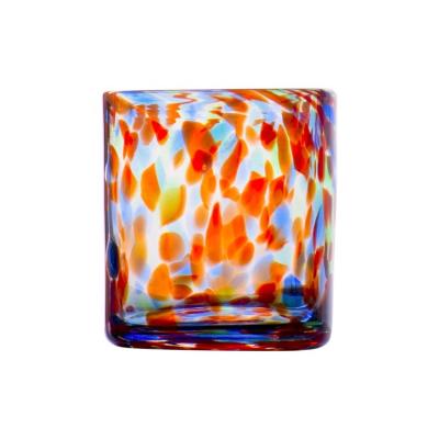 China Home Custom Logo Decorative Gift Multi-Color Glass Candle Jar Decoration Glass Candlestick for sale