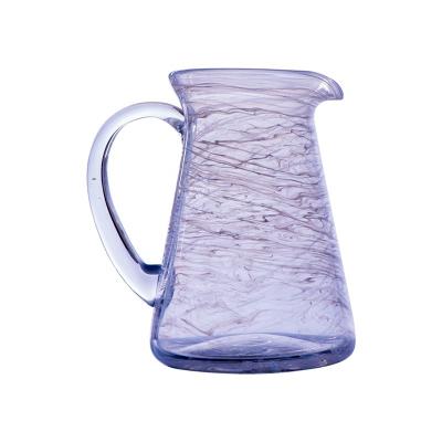 China Art Decor Home Decoration Water Jug Carafe Jug Clear Glass Water Kettle with Handle for sale