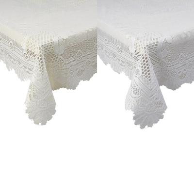 China High quality large jacquard roll lace tablecloths table covers fabric for sale