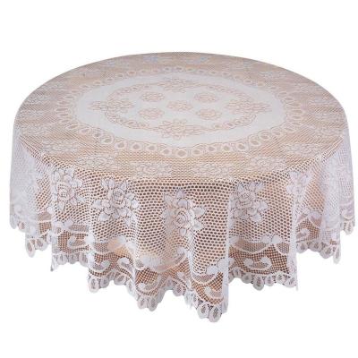 China Prevent Dust Wedding Tablecloth White Round 70 Inch Covered 180cm Tablecloths for sale