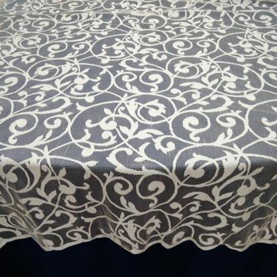 China Polyester disposable lace ivory tablecloths for wedding party linen table cover knit wedding table linens for sale