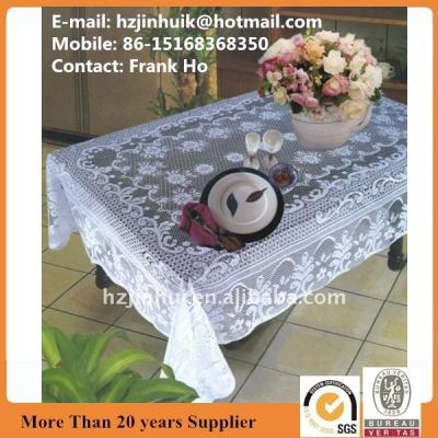 China Cheap white jacquard polyester lace tablecloths for sale