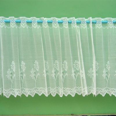 China Knitted Flame Retardant Polyester Lace Up Drop Cloth 24IN White Curtain Door Curtain Wholesale Fire Resistant Fabric Curtain for sale