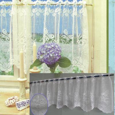 China Blackout Lace Butterfly Cafe Curtains For Window Drapery 60 By 20inch for sale