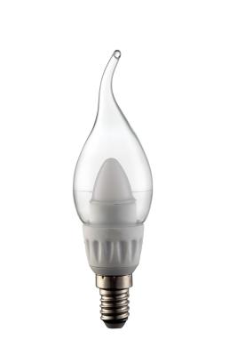 China High Brightness E14 Led Candle Bulbs 3.5watt Ceramic Tailed 126mm x 36mm for sale