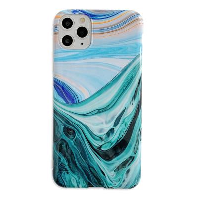 China Soft Back Cover Coral Marble Phone Case For iPhone 12 11 Pro XR XS 7 8 Plus X Max Anti-knock IMD Max Fashion Coque for sale