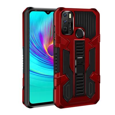 China Hot Anti-fall Bestselling Armor Phone Case For Infinix 9 10 Game Lite Note 7 Lite Metal Back Clip Military Case With Magic Bracket for sale