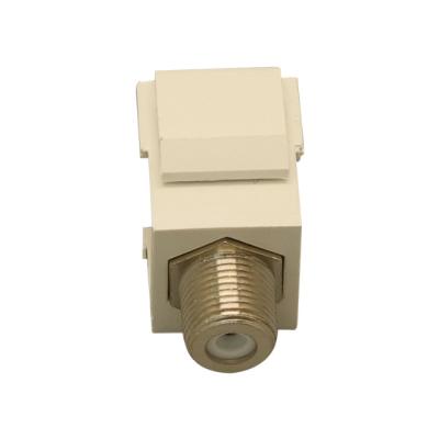 China Plastic Gold Plated Coaxial Trapezoidal Type ABS Keystone Jack Insert F Connectors for sale